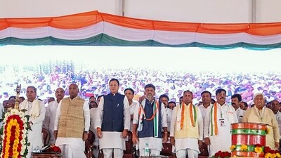 Cong announces their four major poll promises in Karnataka (Mallikarjun Kharge Twitter) Cong announces their four major poll promises in Karnataka (Mallikarjun Kharge Twitter)