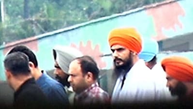 'Waris Punjab De' chief Amritpal Singh, who was arrested by the Punjab Police, was brought to Dibrugarh Jail, on Sunday. (ANI) 'Waris Punjab De' chief Amritpal Singh, who was arrested by the Punjab Police, was brought to Dibrugarh Jail, on Sunday. (ANI)