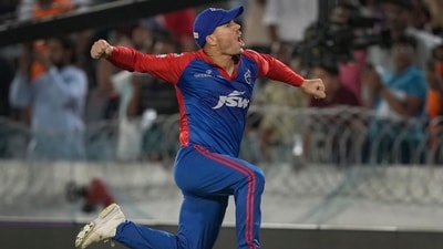 David Warner celebrates DC's win vs SRH. (AP) David Warner celebrates DC's win vs SRH. (AP)