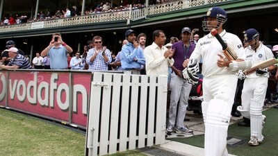 India's batsman Sachin Tendulkar, second right, walks through the visitors gate (AP) India's batsman Sachin Tendulkar, second right, walks through the visitors gate (AP)