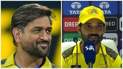 Ajinkya Rahane gave MS Dhoni a special after his sizzling knock against KKR (PTI-IPL) Ajinkya Rahane gave MS Dhoni a special after his sizzling knock against KKR (PTI-IPL)