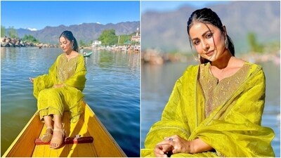 Lastly, Hina chose a sleek ponytail, subtle eye shadow, on-fleek brows, mascara on the lashes, rouged cheekbones, brick-toned lip shade, dewy skin, beaming highlighter, and light contouring for the glam picks. (Instagram) Lastly, Hina chose a sleek ponytail, subtle eye shadow, on-fleek brows, mascara on the lashes, rouged cheekbones, brick-toned lip shade, dewy skin, beaming highlighter, and light contouring for the glam picks. (Instagram)