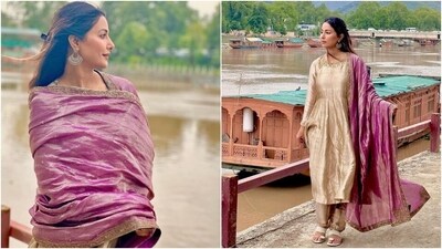 In the end, Hina chose a half-tied hairdo, darkened brows, mauve lip shade, mascara on the lashes, blushed cheeks, dewy base, and subtle eye shadow for the glam picks. (Instagram) In the end, Hina chose a half-tied hairdo, darkened brows, mauve lip shade, mascara on the lashes, blushed cheeks, dewy base, and subtle eye shadow for the glam picks. (Instagram)
