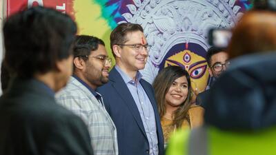 Opposition leader Pierre Poilievre at a Toronto temple earlier this year. (Pierre Poilievre/Twitter)