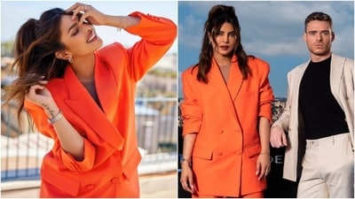 Priyanka Chopra's boss babe look in a statement pantsuit for Citadel promotions. (Instagram) Priyanka Chopra's boss babe look in a statement pantsuit for Citadel promotions. (Instagram)