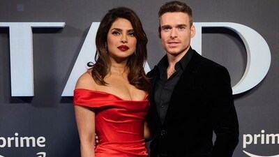 Priyanka Chopra and Richard Madden at the London premiere of Citadel. Priyanka Chopra and Richard Madden at the London premiere of Citadel.