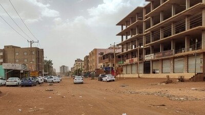 Sudan clashes: Closed shops are pictured in the south of Khartoum on April 24, 2023 as battles rage in the Sudanese capital. (AFP)
