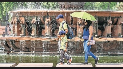 Tourist at India Gate on Monday. (Sanchit Khanna/HT Photo) Tourist at India Gate on Monday. (Sanchit Khanna/HT Photo)
