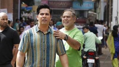 Varun Dhawan with his father, filmmaker David Dhawan. Varun Dhawan with his father, filmmaker David Dhawan.