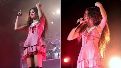 Zendaya wore a mini dress and white tank top for Coachella surprise performance. (Instagram) Zendaya wore a mini dress and white tank top for Coachella surprise performance. (Instagram)