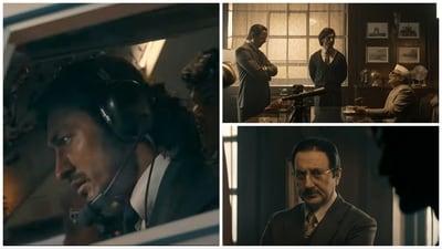 Vidyut Jammwal and Anupam Kher in stills from IB71 trailer. Vidyut Jammwal and Anupam Kher in stills from IB71 trailer.