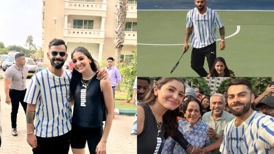 Virat Kohli and Anushka Sharma interacted with people for a brand promotion. Virat Kohli and Anushka Sharma interacted with people for a brand promotion.