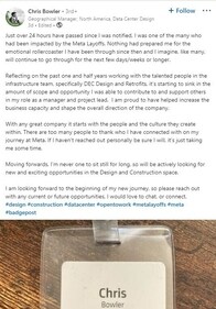 Chris Bowler's LinkedIn post (Chris Bowler/LinkedIn)