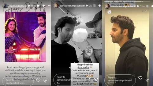 Madhuri Dixit and Samantha Ruth Prabhu also wished Varun Dhawan.