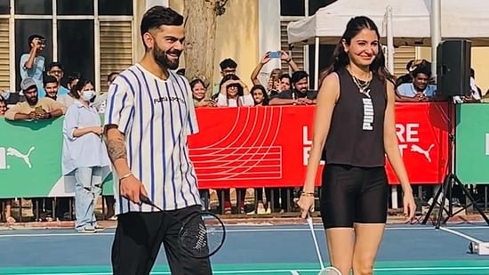 Virat Kohli, Anushka Sharma surprise fans with badminton face-off