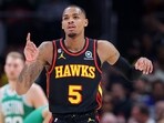 Dejounte Murray #5 of the Atlanta Hawks Dejounte Murray #5 of the Atlanta Hawks
