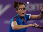 Manika Batra in action for India.