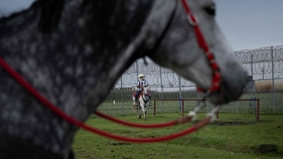 Donald Cook, an inmate serving a life sentence for murder, waits to participate in an opening event at the Angola Prison Rodeo. (Brendan Smialowski / AFP) Donald Cook, an inmate serving a life sentence for murder, waits to participate in an opening event at the Angola Prison Rodeo. (Brendan Smialowski / AFP)