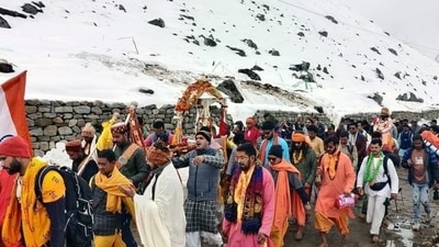 Thousands of devotees gathered at the temple to witness the grand opening and waited to enter the shrine. (ANI) Thousands of devotees gathered at the temple to witness the grand opening and waited to enter the shrine. (ANI)