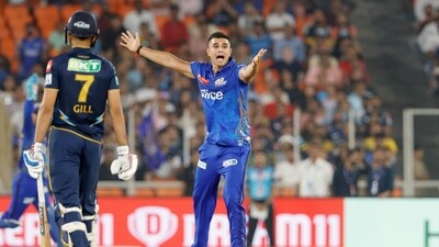 Mumbai made a good start to the match with Arjun Tendulkar dismissing Wriddhiman Saha early. (IPL Twitter) Mumbai made a good start to the match with Arjun Tendulkar dismissing Wriddhiman Saha early. (IPL Twitter)