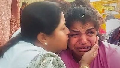 Wrestler Sakshi Malik and All India Mahila Congress President Netta D'Souza during wrestlers' protest, at Jantar Mantar in New Delhi, Monday, (PTI) Wrestler Sakshi Malik and All India Mahila Congress President Netta D'Souza during wrestlers' protest, at Jantar Mantar in New Delhi, Monday, (PTI)