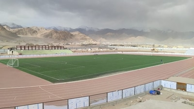 Football stadium located near Leh at an altitude of 11,000 feet. (Raavi Khajuria) Football stadium located near Leh at an altitude of 11,000 feet. (Raavi Khajuria)