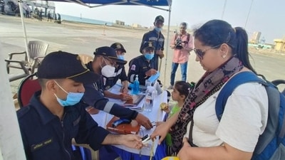 Indian national at Port Sudan register for evacuation under ‘Operation Kaveri’ on Tuesday. (source: MEA) Indian national at Port Sudan register for evacuation under ‘Operation Kaveri’ on Tuesday. (source: MEA)