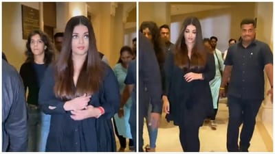 Aishwarya Rai was spotted during Ponniyin Selvan 2 promotions. Aishwarya Rai was spotted during Ponniyin Selvan 2 promotions.