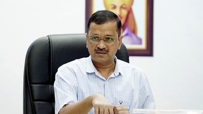 Delhi CM Arvind Kejriwal as a drone seen flying near his residence in New Delhi on Tuesday. (ANI) Delhi CM Arvind Kejriwal as a drone seen flying near his residence in New Delhi on Tuesday. (ANI)