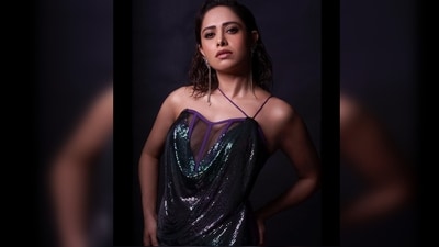 Nushrratt Bharuccha opted for the wet hairdo and kept her makeup glamorous. (Instagram/@nushrrattbharuccha) Nushrratt Bharuccha opted for the wet hairdo and kept her makeup glamorous. (Instagram/@nushrrattbharuccha)