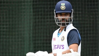 Ajinkya Rahane during nets session. (Getty) Ajinkya Rahane during nets session. (Getty)