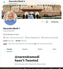 A screengrab of Prime Minister Narendra Modi's Twitter account. (Twitter/@narendramodi)