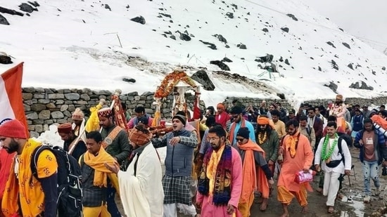 Thousands of devotees gathered at the temple to witness the grand opening and waited to enter the shrine.&nbsp;(ANI)