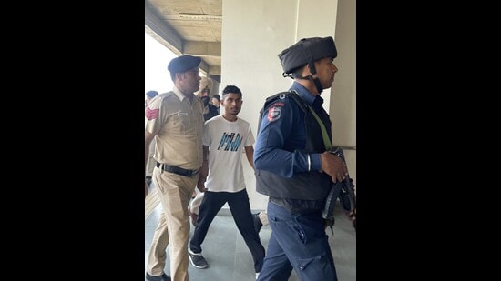 Chandigarh Police brought Deepak Ranga from Amritsar Central Jail on production warrant last week. (HT Photo)