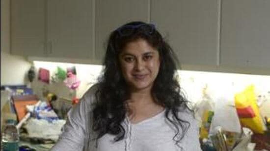 Hema Upadhyay, Mumbai based artist, photographed at her studio on September 3, 2014. On December 13, 2015, she was found dead in streets of Mumbai. Photograph: ABHIJIT BHATLEKAR/MINT