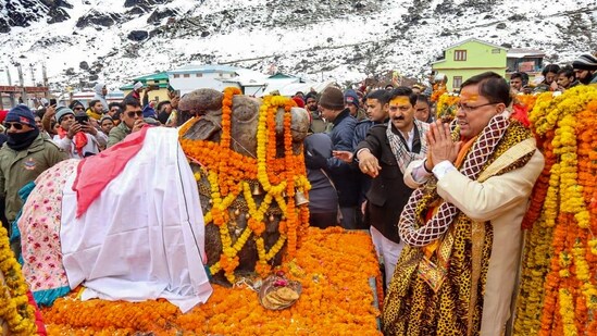 Uttarakhand &nbsp;Chief Minister Pushkar Singh Dhami also paid a visit to the holy Kedarnath Dham and offered prayers. He said that every possible effort has been made to ensure the Char Dham Yatra is easy and safe for devotees.(PTI)