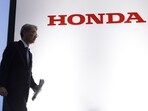 Toshihiro Mibe, president and chief executive officer of Honda Motor Co., departs a news conference in Tokyo, Japan, on Wednesday, April 26, 2023.