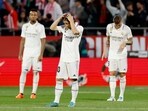 Soccer Football - LaLiga - Girona v Real Madrid - Estadi Montilivi, Girona, Spain - April 25, 2023 Real Madrid's Luka Modric looks dejected after Girona score their third goal REUTERS/Albert Gea