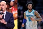 NBA commissioner Adam Silver (left), Miles Bridges (right).