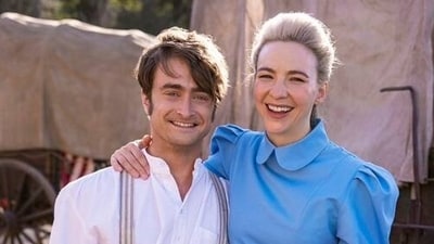 Daniel Radcliffe and Erin Darke from the sets of Miracle Workers. Daniel Radcliffe and Erin Darke from the sets of Miracle Workers.
