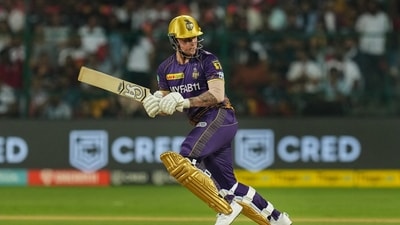 Initially, KKR posted 200/5 in 20 overs, courtesy of some fine batting from Jason Roy (56), Nitish Rana (48) and Venkatesh Iyer (31). (PTI) Initially, KKR posted 200/5 in 20 overs, courtesy of some fine batting from Jason Roy (56), Nitish Rana (48) and Venkatesh Iyer (31). (PTI)