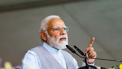 Prime Minister Narendra Modi speaks during the National Panchayati Raj Day celebrations in Rewa district on Monday. (PTI) Prime Minister Narendra Modi speaks during the National Panchayati Raj Day celebrations in Rewa district on Monday. (PTI)