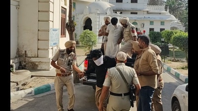The accused produced in a local court in Faridkot by police. (HT File) The accused produced in a local court in Faridkot by police. (HT File)