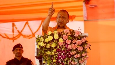 UP Chief Minister Yogi Adityanath addresses a public meeting in Unnao, Tuesday. (PTI) (HT_PRINT) UP Chief Minister Yogi Adityanath addresses a public meeting in Unnao, Tuesday. (PTI) (HT_PRINT)