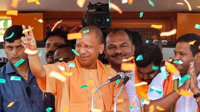Uttar Pradesh chief minister and senior BJP leader Yogi Adityanath during an election campaign roadshow ahead of upcoming Karnataka assembly polls, in Mandya. (PTI) Uttar Pradesh chief minister and senior BJP leader Yogi Adityanath during an election campaign roadshow ahead of upcoming Karnataka assembly polls, in Mandya. (PTI)