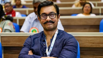 Aamir Khan during the inauguration of a national conclave on Mann Ki Baat @100 in New Delhi. (PTI) (PTI)