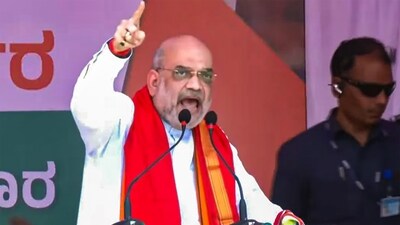 Union Home Minister and BJP leader Amit Shah addresses a public meeting ahead of Karnataka Assembly elections. (PTI) Union Home Minister and BJP leader Amit Shah addresses a public meeting ahead of Karnataka Assembly elections. (PTI)