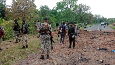The blast was carried out when the team was returning after anti-Naxalite operation. The blast was carried out when the team was returning after anti-Naxalite operation.
