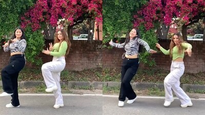 The image shows the duo matching steps to Kaka’s Shape. (Instagram/@lilkveen) The image shows the duo matching steps to Kaka’s Shape. (Instagram/@lilkveen)
