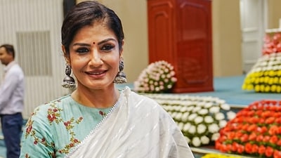 Raveena Tandon during the inauguration of a national conclave on Mann ki Baat @100. (PTI) Raveena Tandon during the inauguration of a national conclave on Mann ki Baat @100. (PTI)